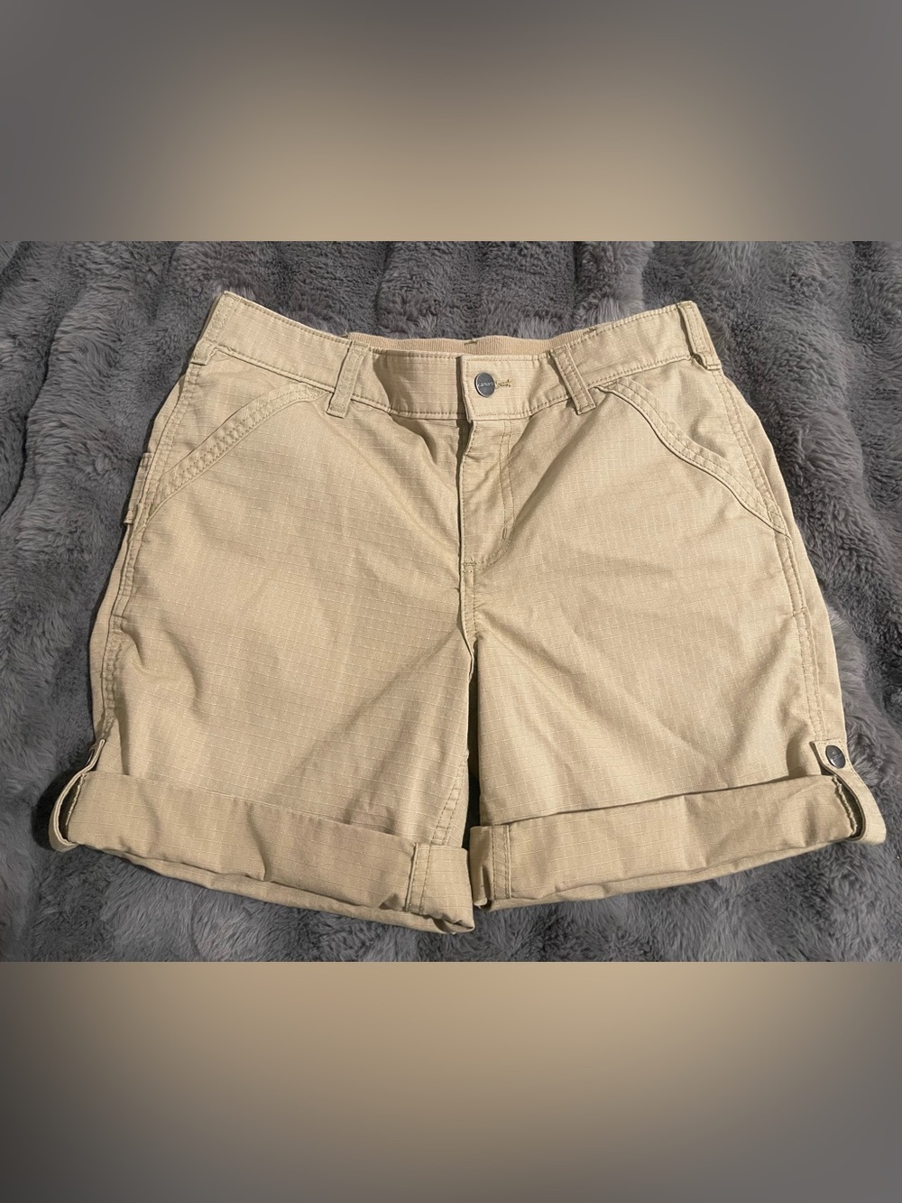 Carhartt Women’s Tan Roll-Cuff Utility Shorts